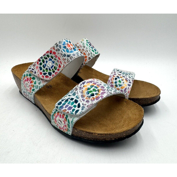 NEW Eric Michael LIAT Women's Dress Sandal White Mosaic EU Size 42 Medium NIB - Picture 1 of 11